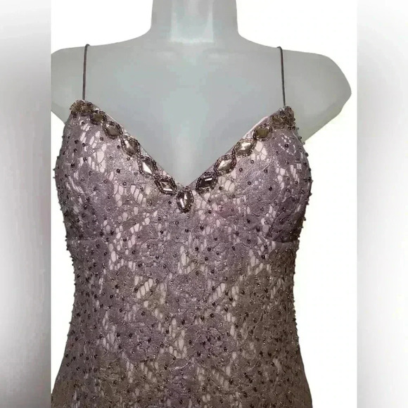 Aidan Mattox Vintage Purple Lace Cocktail Dress Size 4 - Picture 3 of 6